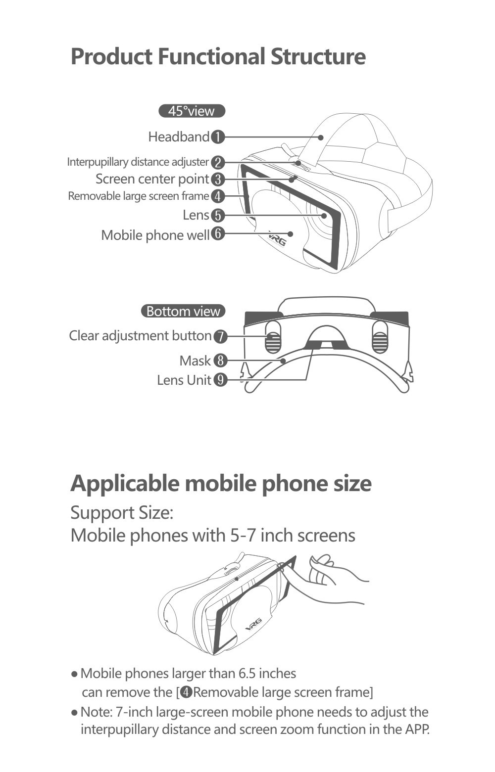 3D VR Headset Smart Glasses Virtual Reality Helmet for smartphone