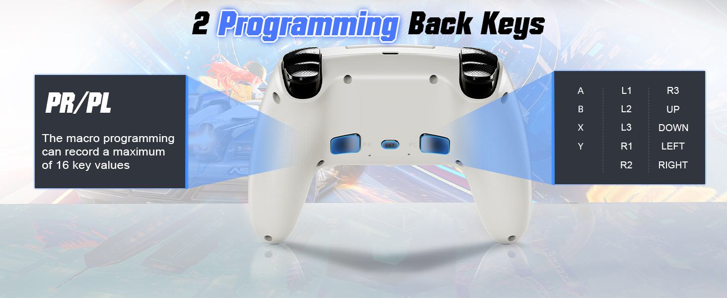 Wireless PS5 Gaming Controller with RGB and Turbo - Product shown with accessories