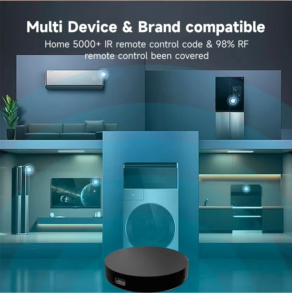 Universal smart remote shown from a different angle