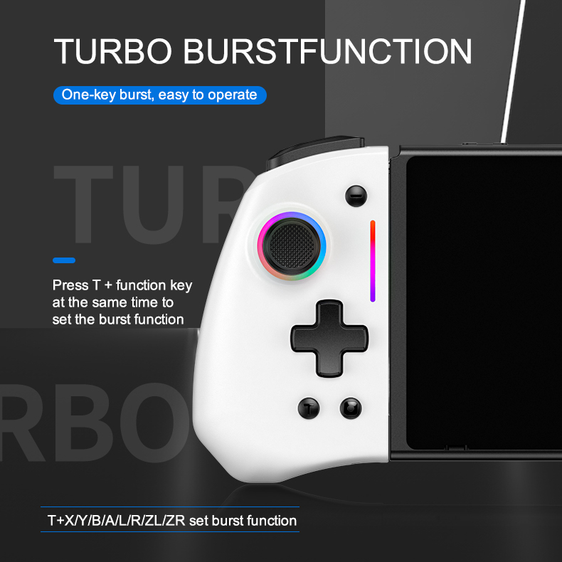 Wireless Bluetooth gamepad controller with non-linear trigger buttons for Nintendo Switch